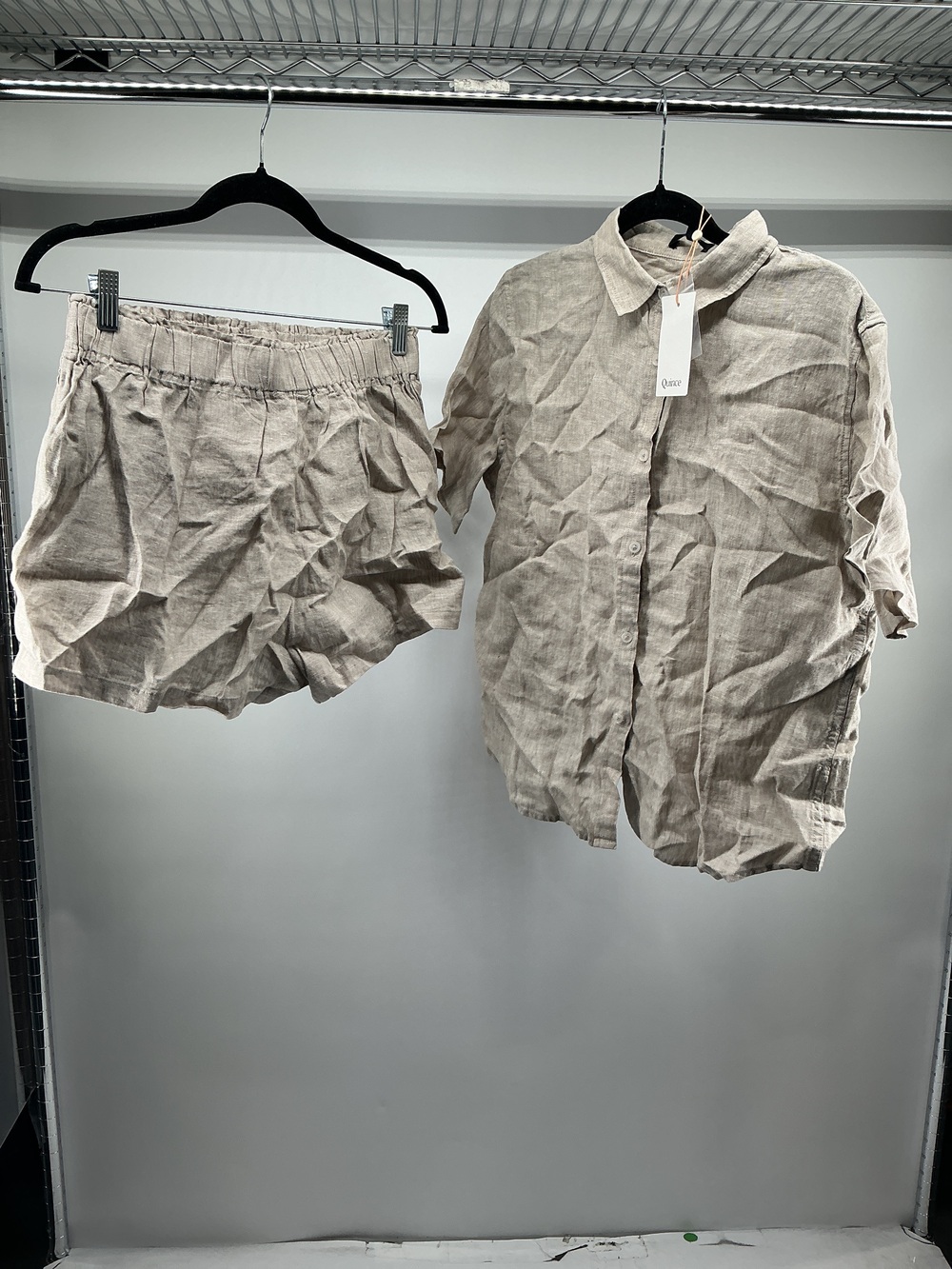 100% European Linen Shorts Pajama Set